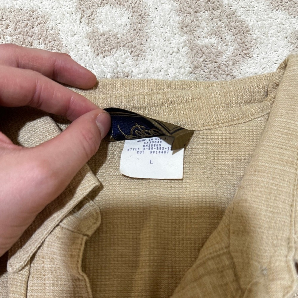 Roper Western‎ Shirt Large Tan Embroidered Concho Button Long Sleeve ] - Picture 4 of 5